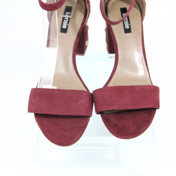 Kensie Women Heels New sz 9 Ankle strap dressy Shoe Edee Sandals gold flowers - Picture 8 of 9